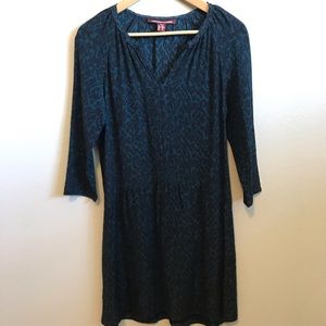 Comptoir des cotonniers Blue leopard print silk tunic dress
